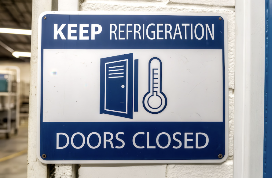Food safety storage sign